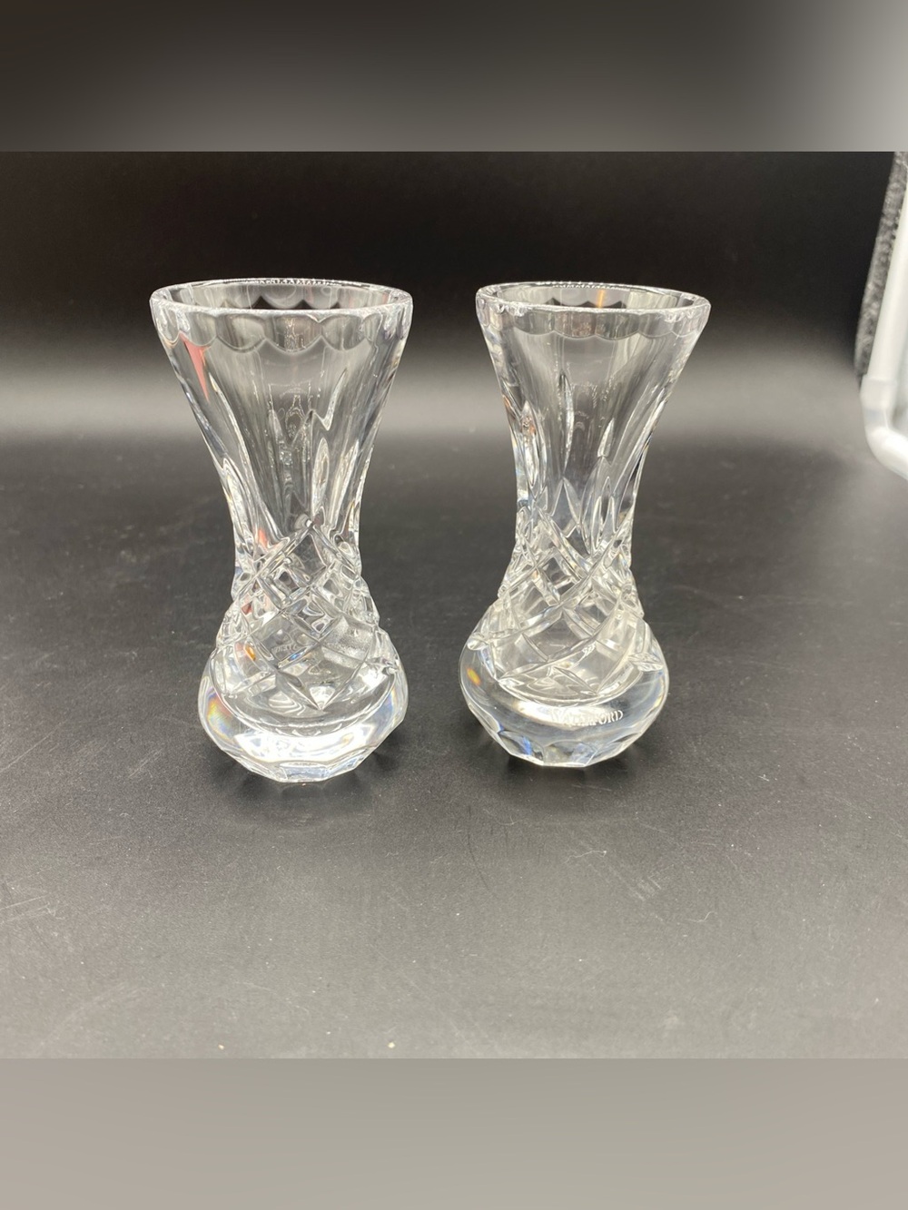 Waterford Crystal Bud Vases - Set of 2- Lismore Pattern- 4” tall